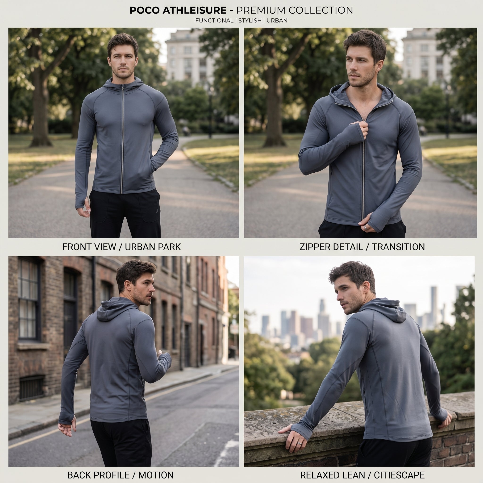 Men's Sport Jacket with Hoodie - Versatile Performance and Style