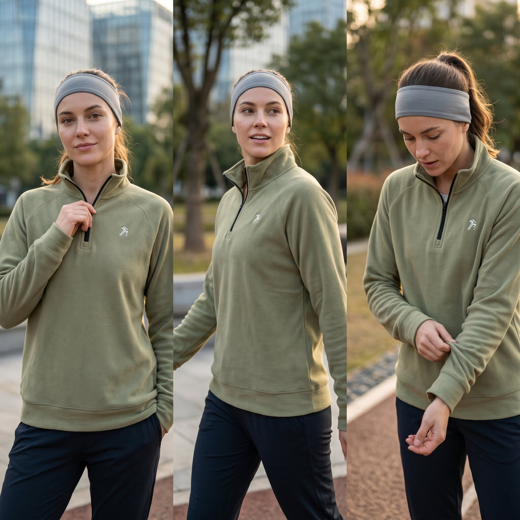 Women's Quarter Zip Pullover - Functional Style for Active Days